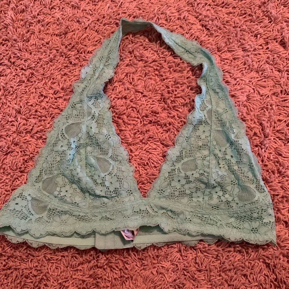 Free people galloon lace halter bra